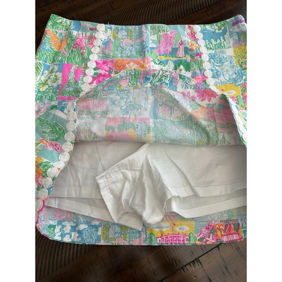 Lilly Pulitzer Pop Up Lilly State Of Mind Sz 8 Dot Lace Skirt Skort #AA3-6 - Picture 3 of 10